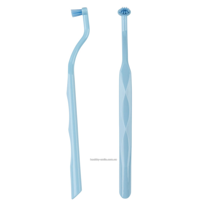 Toothbrush for braces, implants and dentures, Blue
